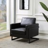 LeisureMod Lincoln Faux Leather Accent Chair with Black Steel Frame - 2 of 4