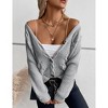 Cable Knit Cardigan Sweaters for Women Open Front Lightweight Sweater Casual Long Sleeve Button Coats Outerwear - 3 of 4