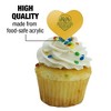 North Dakota State Badge Heart Love Cupcake Picks Toppers Decoration Set of 6 - 3 of 4