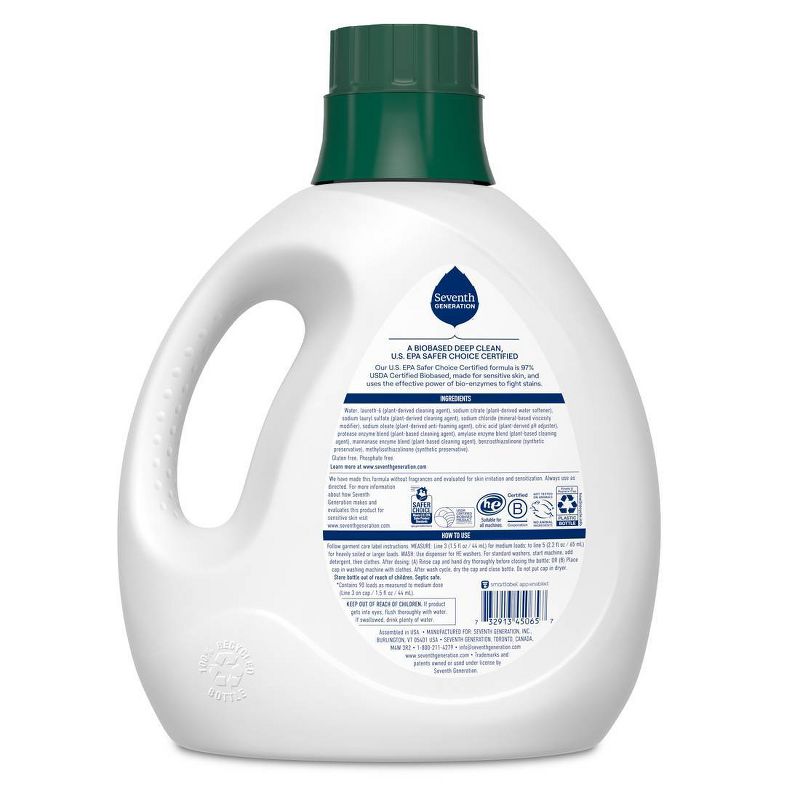 Seventh Generation Liquid Laundry Detergent - Free & Clear, 4 of 12