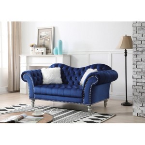 TiramisuBest Dark Gray Traditional Loveseat, Classic Upholstered Sofa for Living Room or Sitting Area - 1 of 4