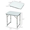 Osparple 47" Portable Dining Table Adjustable Height Folding Table with Carry Handle for Indoor and Outdoor - 3 of 4