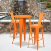 Emma and Oliver Commercial Grade 24" Round Colorful Metal Indoor-Outdoor Bar Height Dining Table - 2 of 4
