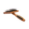 Bass Pet Brushes De-matting Pet Brush with 100% Premium Alloy Pin SOFT Pure Bamboo Handle Large Slicker Style Dark Bamboo - 2 of 4