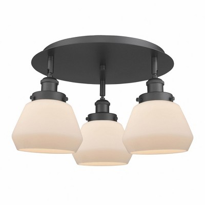 Fulton - 3 Light Flush Mount In Art Deco Style-8 Inches Tall and 18.25 Inches Wide