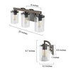LNC Laius Gryish Brown Wood Tone and Black Farmhouse Vanity  Lights, 3 Light/4 Light - 2 of 4