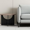 HomeRoots 18" Light Brown and Black Wood Round Cross Legs End Table - 2 of 4