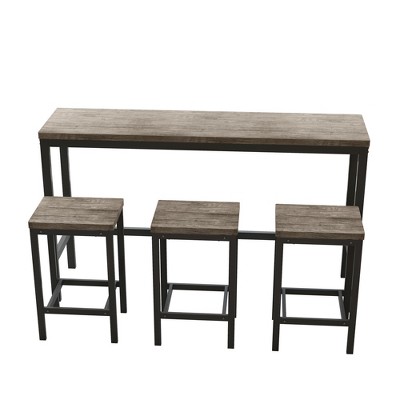 Anybear Modern Design Kitchen Dining Sets, Long Dining Table with 3 Stools, Easy Assembly