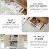 Executive Desk with Drawers, 60" Farmhouse Office Desk with Charging & File Drawer, Wood Home Writing Work Desk - 4 of 4