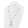 Chisel Stainless Steel with 14K Gold Accent and .02 ct. Diamond Cross Dog Tag on a 24" Curb Chain Necklace - 4 of 4