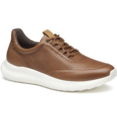 Johnston & Murphy Men's Amherst 2.0 Embossed Leather U-Throat Casual Shoe, Tan Full Grain, Size 15