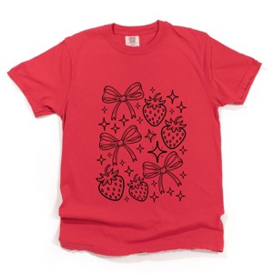 Simply Sage Market Coquette Strawberries And Sparkles Garment Dyed Tee - 1 of 4