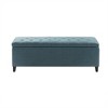 CAVINAS 49" Tufted Storage Ottoman Bench,Footstool with Espresso Birch Legs and Soft-Close Lid,Storage Bench for Bedroom,Living Room,Entryway - 4 of 4