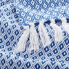 Americanflat Omala Throw Blanket in Blue and White Mini Diamond - 100% Cotton with Fringe - 50" x 60" - 3 of 4