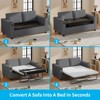 Mjkone 2-in-1 Pull Out Sofa Bed,Sleeper Sofa Couch with Memory Foam Mattress,Cup Holder,USB,Pull Out Couch Bed - 2 of 4