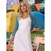 INSPIRE CHIC Women's Semi Sheer Open Front Elegant 3/4 Sleeves Mesh Bolero Shrug - 2 of 4