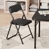 3-Piece Folding Upholstered Table and Chair, Square Card Table and Chair Set with Pu Soft Cushion, Metal Frame Children's Activity Table and Chairs - 4 of 4