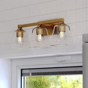 VAXCEL Wallingford 3 Light Transitional Bathroom Vanity Fixture Clear Glass - 1 of 4