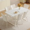 NicBex Dining Table Set for 6 Kitchen Table Cream White MDF Dining Table Set with 6 Armless Cream-Style Chairs for Dining Room - 2 of 4