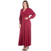 Plus Size V-Neck Long Sleeve Maxi Dress - 24seven Comfort Apparel™ - 2 of 4