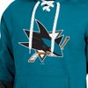 NHL San Jose Sharks Men's Long Sleeve Hooded Sweatshirt with Lace - 3 of 3