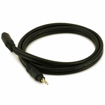 Monoprice Audio Extension Cable - 3 Feet - Black | Premium 3.5mm Stereo Male to 3.5mm Stereo Female 22AWG, Gold Plated