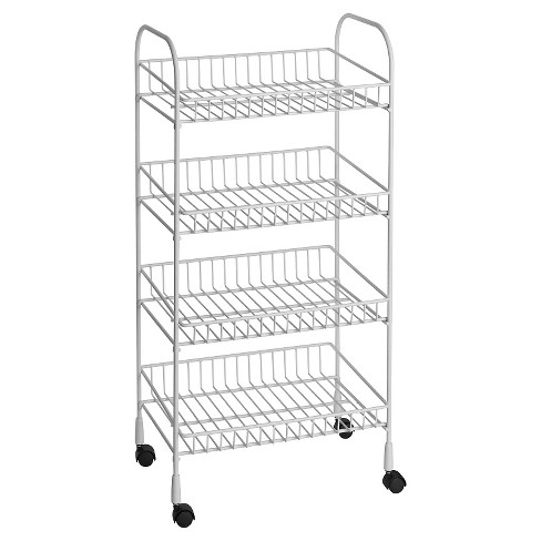 Closetmaid 4 Tier Wire Utility Cart, Target Metal Shelving On Wheels
