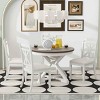 5 PCS Retro Dining Set, Extendable Round Table with Removable Leaf, Upholstered Chairs with Rubberwood Frame and Cushion-Coolbibila - 2 of 4