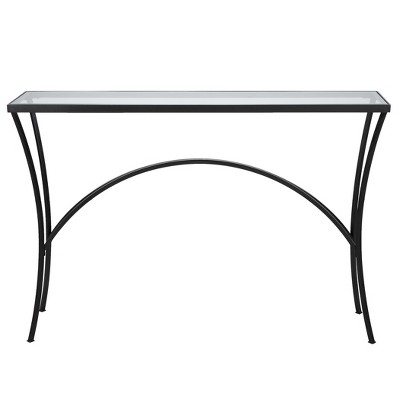 Uttermost Alayna Stylish Metal and Glass Console Table – 48" Long Living Room Table