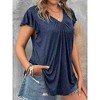 Women's V Neck Ruffle Sleeve Top - Plus - Supreme Fashion - 2 of 3