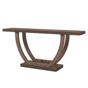 Dexmalle Chocolate Brown Unique 63" Farmhouse Console Table,Hallway and Living Room - 1 of 4