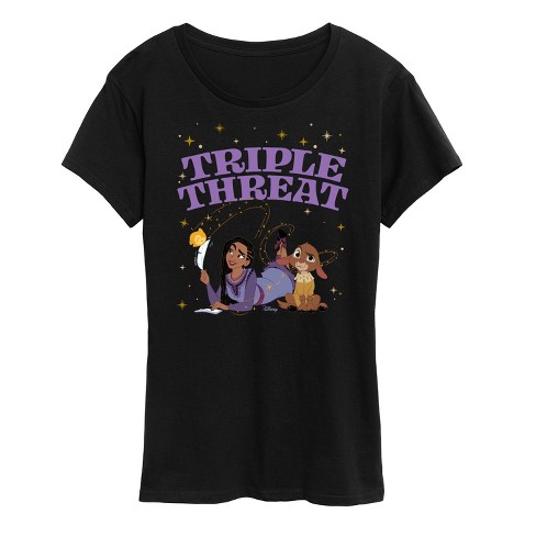 Women's - Disney - Triple Threat Asha & Star Short Sleeve Graphic T-Shirt - image 1 of 4