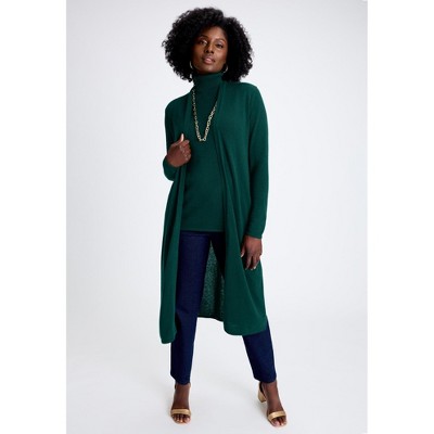 Jessica London Cotton Cashmere Duster Sweater