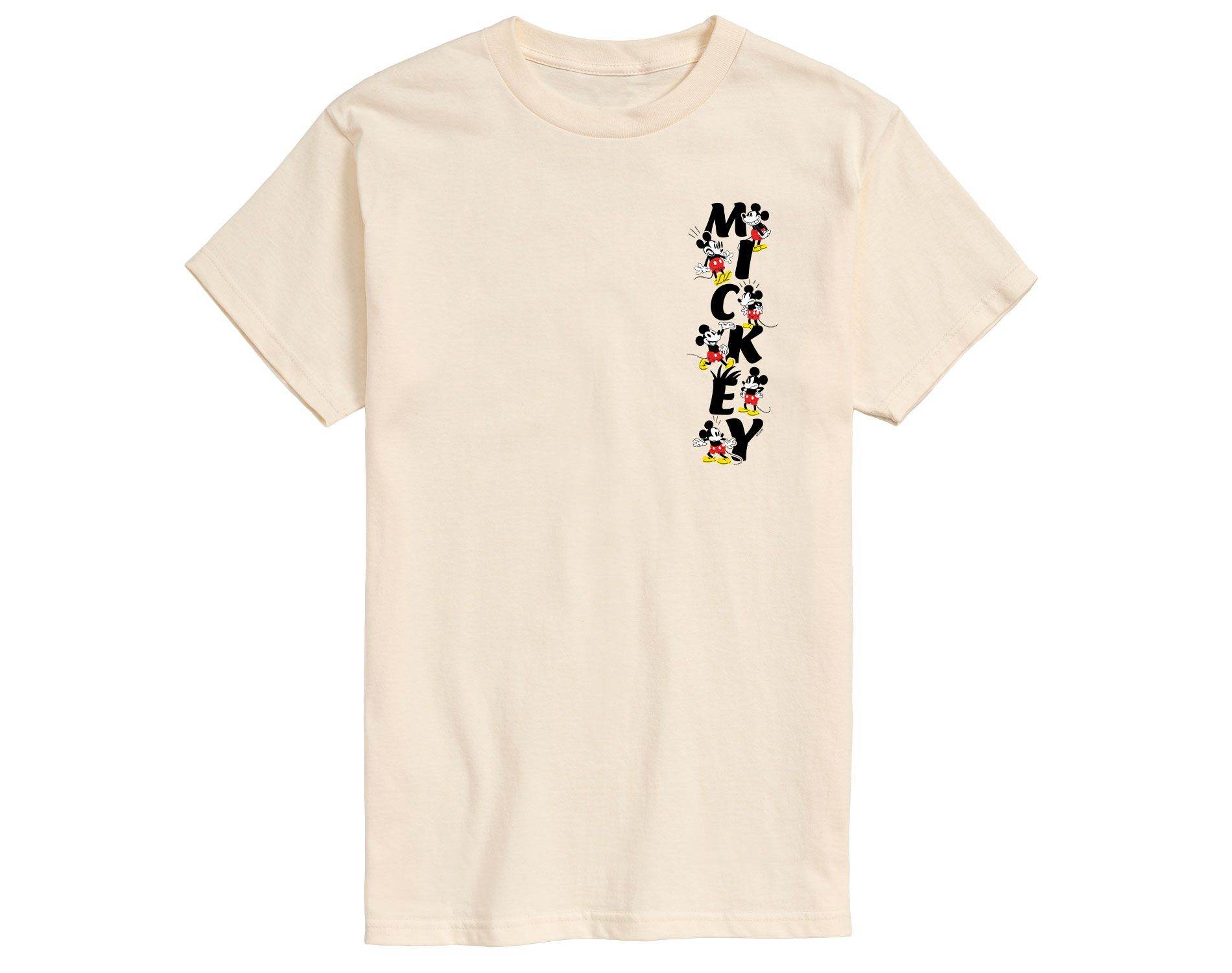 Men's Disney Mickey Animation Short Sleeve Graphic T-Shirt - Cream - Medium