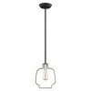 Livex Lighting Meadowbrook 1 - Light Pendant in  Black/Brushed Nickel - 3 of 4