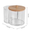 Unique Bargains Acrylic Cotton Swab Holder Bathroom Transparent Wood-Tone 1 Pc - 4 of 4