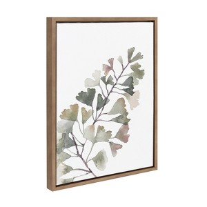 18" x 24" Sylvie Botanical Soft Split Fern Framed Canvas by Sara Berrenson Gold - Kate & Laurel: Decorative Wall Art, Nursery Decor - 1 of 4