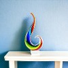 HomeRoots 17" Blue and Red Murano Glass Modern Abstract Tabletop Sculpture - 2 of 4