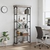 Industrial Bookshelf Wood Bookcase 6 Tier Storage Open Rack Shelf with Metal Frame Rustic Tall Standing Bookshelves Large Display Rack for Bedroom - 3 of 4