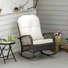 Outsunny Outdoor Wicker Rocking Chair, Patio PE Rattan Recliner Rocker Chair with Soft Cushion, for Garden Backyard Porch - image 3 of 4