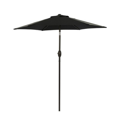 7.5' x 7.5' Outdoor Patio Umbrella with Button Tilt and Crank - Wellfor