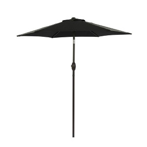 7.5' x 7.5' Outdoor Patio Umbrella with Button Tilt and Crank - Wellfor - 1 of 4