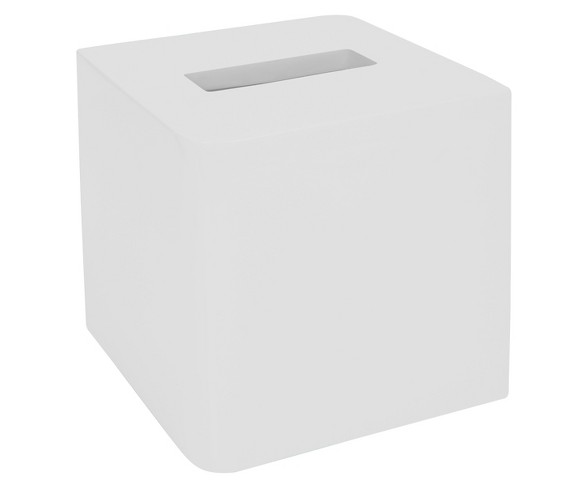 Lacquer Tissue Holder White - Cassadecor
