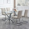Angel Sar Modern Dining Chairs Set of 2, Upholstered Kitchen Chairs, Dining Room Chairs with Inset Buttons - 2 of 4