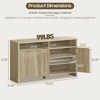 Fluted Storage Cabinet, Entertainment Center TV Console, Large Sideboard Buffet, Ash Oak - 2 of 4