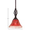 Toltec Lighting Elegante 1 - Light Pendant in  Dark Granite with 7" Raspberry Crystal Shade - 2 of 2