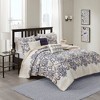 6Pcs Reversible Quilted coverlet Set with Paisley Print and Embroidered Decorative Pillows - 3 of 4