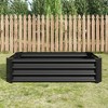 Syemin Plants Metal Raised Garden Bed, Rectangle Raised Planter for, Flowers Plants, Vegetables Herb, Black, 47.24"*11.81"*24" - 3 of 4