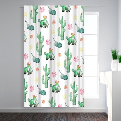 Americanflat Cactus by Victoria Nelson Blackout Rod Pocket Single Curtain Panel 50x84