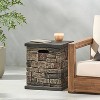 Chesney Outdoor Light Weight Concrete Square Tank Holder Side Table Stone Finish - Christopher Knight Home: Faux Stone, Rust-Resistant - 2 of 4